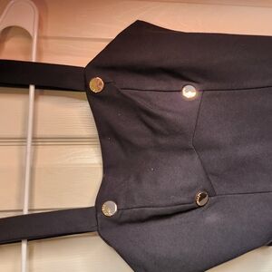 Black Tote Bag with Gold Accents